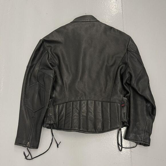 Vintage Y2k Evel Knievel Black Leather Motorcycle Jacket - Picture 3 of 5